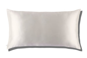 The Silk King Pillowcase by Slip is a plain white rectangular mulberry silk pillowcase shown on a white background, with its shadow cast to the right.