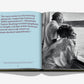 An open book, Splendido: The Radiant Stage of Portofino by Assouline, shows a black-and-white photo of a man and woman by a lakeside, next to a page featuring a quote about Elizabeth Taylor and 1950s glamour.