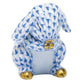Herend's Praying Bunny figurine features a hand-painted blue fishnet pattern with gold-tipped paws and detailed craftsmanship—an exquisite example of artistic design inspired by classic Herend porcelain.