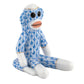 Herend's Sock Monkey porcelain figurine features a hand-painted blue scaled pattern with orange lips, black eyes, and white hands and feet, displayed against a plain white background.