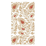 The Samsara Collection napkins by Caspari feature beige leafy branches and red floral accents on white—eco-friendly and perfect for adding charm to any setting.