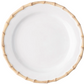 From Juliska's Classic Bamboo Dinnerware Collection, this white ceramic plate features a bamboo-inspired textured rim, adding casual elegance and global style to your table.