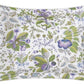 The Matouk Pomegranate Roman Linen Bedding Collection in Lilac features a rectangular pillowcase with green, purple, and blue floral motifs on white OEKO-TEX Standard 100 certified linen for comfort and peace of mind.