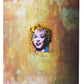A Pop Art painting of Marilyn Monroe on a yellow background, inspired by The Impossible Collection: Andy Warhol from Assouline.