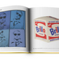 A copy of "The Impossible Collection: Andy Warhol" by Assouline featuring a Pop Art style picture of a man in sunglasses and a box of bilo.