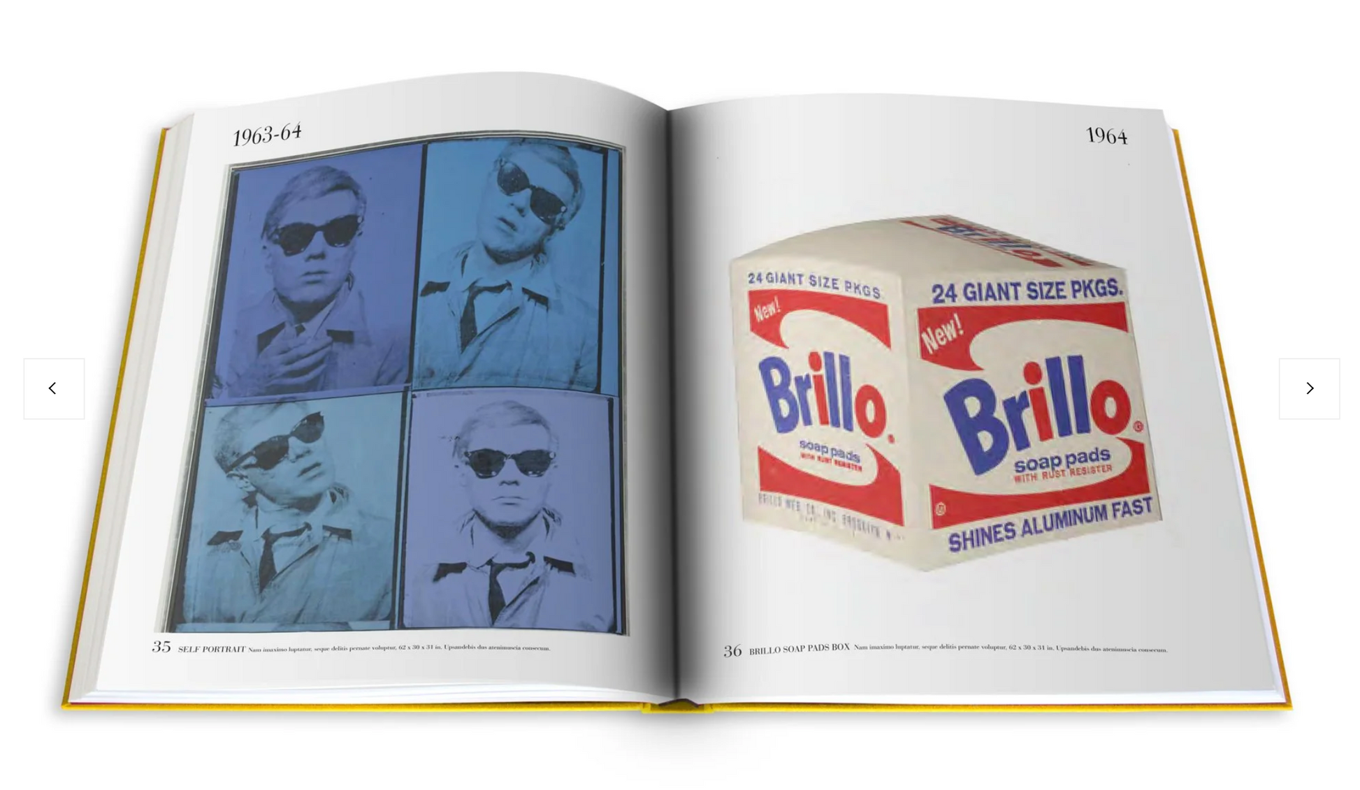 A copy of "The Impossible Collection: Andy Warhol" by Assouline featuring a Pop Art style picture of a man in sunglasses and a box of bilo.