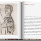 An open book displaying a sketch of a side-profile human figure with descriptive text on the right side, The Impossible Collection: Yves Saint-Laurent by Assouline.