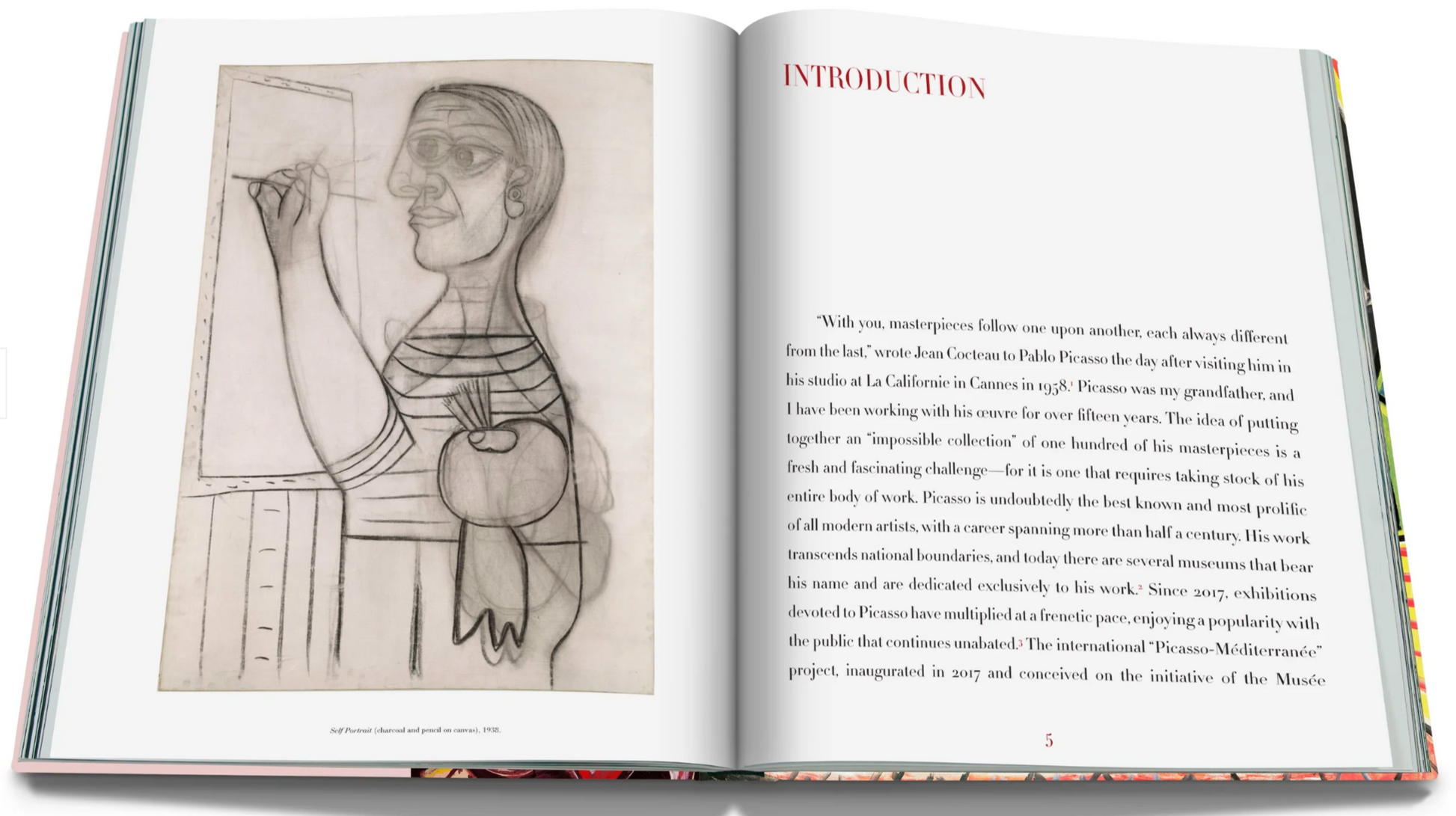 An open book displays a pencil sketch of a person on the left page, while the right side features an eloquent "Introduction" text, echoing Assouline's tribute to Carlo Riva's Italian design principles that inspired the iconic Riva Aquarama.
