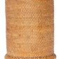 The Dalton Bath Collection by Pigeon & Poodle features a cylindrical, handmade rattan basket with a flat base, highlighting fine craftsmanship and displayed against a white background.