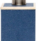 The Manchester Bath Collection by Pigeon & Poodle features a blue shagreen-textured soap dispenser with a silver pump and square base.