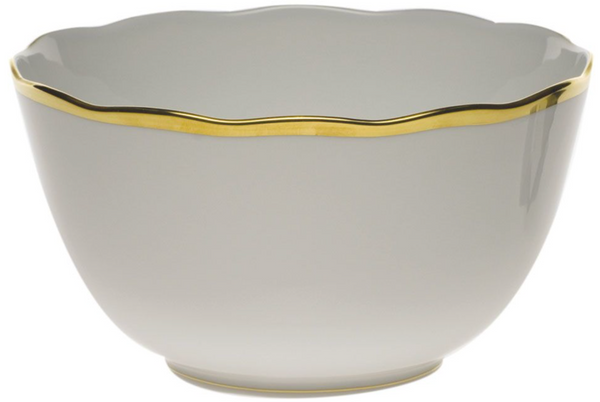 Herend Gwendolyn White & Gold Round Open Vegetable Bowl