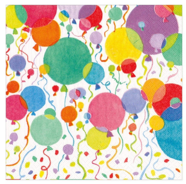 Caspari Balloons And Confetti Luncheon Napkins