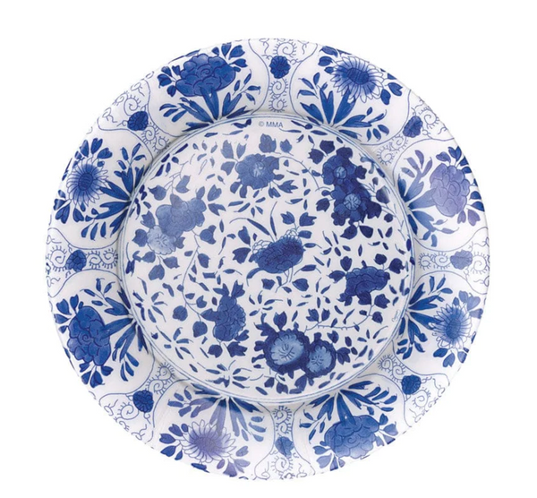 Caspari Delft Blue Salad/Dessert Plates, Set of 8