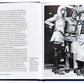 The "Little Book of Yves Saint Laurent" by Graphic Image features an open book with text on the left and a black-and-white photo on the right, depicting three individuals in stylish outfits from a renowned fashion house, embodying Yves Saint Laurent's timeless elegance.