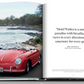 An open book showcasing a red vintage car cruising along a scenic coastal road lies next to a page featuring a quote from Mike Meldman about the breathtaking views at Hotel Wailea. This beautifully encapsulates the essence of your Hawaiian-island escape at this boutique resort, all brought to you by Assouline.