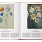 Open book displaying two pages with Phaidon Flower: Exploring The World In Bloom illustrations of flowers and floral motifs.