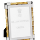The Bamboo Classic Frame Collection by William Yeoward Crystal features rectangular frames with bamboo-style sides and nickel-plated corners—perfect for stylish home décor. Includes a placeholder card labeled "WILLIAM YEOWARD CRYSTAL.