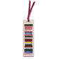 The Bookmark Collection by Rifle Paper Co. features a rectangular illustrated bookmark with a maroon grosgrain ribbon and classic book spine prints, showcasing titles like "Middlemarch," "Wuthering Heights," and "Heidi.