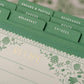 The Artichoke Recipe Tin by Rifle Paper Co. features dividers for breads & pastas, sauces, breakfast, beverages, meats, and entrees—all stylishly organized in a floral box for charming kitchen organization.