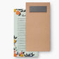The Rifle Paper Co. Citrus Recipe Tin and Market Pad Collection adds style to your kitchen with a fruit and floral design. The lined "Market List" pad helps keep grocery shopping organized and efficient.