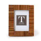 The Stacks Mini Frame Collection by Two's Company features a handcrafted Mango Wood photo frame with vertical grooves, a "T" insert placeholder, and 3x4 inch (7.5 x 10 cm) dimensions.