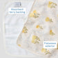 The Weezie x Lulie Wallace Louisa Powder Towel by Weezie Towels features an absorbent white terry backing and a yellow floral flatweave exterior from the Lulie Wallace collaboration.
