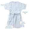 Short Plush Robe - Blue Millie