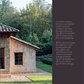 A rustic stucco house with a tiled roof stands beside a green lawn and trees under a clear sky—evoking the inviting charm found in Rizzoli’s “Creating Home, Design for Living”—while a dedication text appears on the right side of the image.