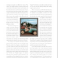 A person sits on the back of an old beige pickup truck filled with crates and plants, parked outdoors in a rural setting surrounded by trees and a fence—a scene reminiscent of the inspiring imagery featured in *The Art of Outdoor Living* by Rizzoli.