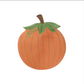 An illustration of the Pumpkin Sticky Notes by Rifle Paper Co. features an orange pumpkin with a brown stem and green leaves on a white background, creating a charming and festive addition to your desk.