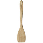 The Cuisinart Bamboo Kitchen Tools spatula has a flat, wide blade, a top handle hole, and a natural oil finish—ideal for nonstick cookware. Shown on a white background.