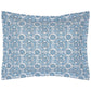 Rectangular pillow from the John Robshaw Sahil Indigo Bedding Collection, featuring a blue and white floral and geometric design inspired by Mughal garden motifs.