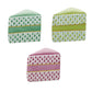 The "Slice of Cake" ceramics by Herend feature hand-painted designs in green, yellow-green, and pink, showcasing intricate patterns reminiscent of classic Herend porcelain.