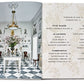 An open book, "Star Style: Interiors of Martyn Lawrence Bullard" by Vendome, showcasing on the left side a room with a black and white checkered floor, a round table with a floral centerpiece, and ornate decorations reminiscent of eclectic interiors; on the right, a table of contents listing various sections.