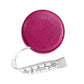 The Graphic Image Leather Tape Measure features a pink, circular textured cover and a white tape with black markings—perfect for sewing or crafting projects.