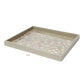 The Addison Ross Medium Chinoiserie Tray Collection features a rectangular tray with raised edges, a light grey frame, floral and bird design on the base, and "Grey" printed below.