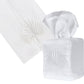 The Haute Home Huck White Palm Leaf Bath Collection features a cotton Huck pique tissue box cover and napkin, both adorned with machine embroidered palm leaf designs for a refined touch.