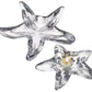 Two starfish-shaped holders from the Simon Pearce Starfish Glassware Collection—one empty, one with a lit tealight—rest on a white background. These make perfect gifts for summer hosts or coastal gatherings.