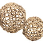 The Zodax Water Hyacinth Twisted Fill Ball Collection features two natural-colored decorative balls, one large and one small, ideal for enhancing your home garden décor with organic style.
