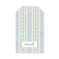Christine’s Vine Gift Tags by Dogwood-Hill, featuring a vertical pattern of green vines and blue dots with brand text centered at the bottom.