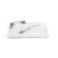 The Michael Aram White Orchid Serveware Collection features a rectangular white marble cheese board with a silver orchid handle and a matching floral cheese knife, perfect for adding elegance to any gathering.