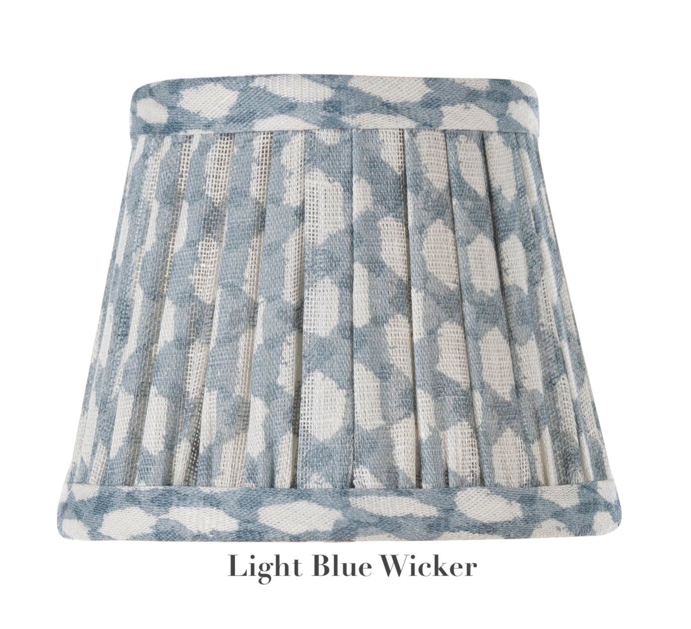 Explore the elegance of this light blue wicker-patterned lampshade from the Zafferano x Fermoie Poldina Collection by Zafferano America. With its woven texture and pleated design, it adds sophisticated charm to any space.