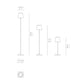 Line drawings of the Zafferano America Poldina Pro L Floor Lamp in three heights—122 cm, 87 cm, and 52 cm—show labeled dimensions for each version and base, plus convenient touch dimming.