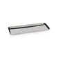 The Park Lane Versatile Rectangle Tray Collection by Zodax features sleek stainless steel trays with raised edges, perfect for elegant display on any surface.