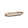 Octagon Metal Tray with Horn Handle Collection - Polished Gold,