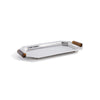 Octagon Metal Tray with Horn Handle Collection - Polished Nickel,