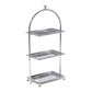 The Zodax High Tea 3-Tier Stand Collection features rectangular trays and an arched handle, perfect for displaying pastries or enhancing your afternoon tea service with elegance.