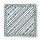 The Seville Green Stripe Table Linen Collection by Juliska features square linens with diagonal blue, green, and white stripes, plus floral and geometric borders inspired by the classic Seville motif.