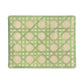 The Epoch Versailles Collection rectangular tray by HestiaLiving features a green and beige geometric lattice on white, inspired by woven caning—perfect for al fresco dining or entertaining with stylish elegance.