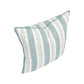 The Andalus Pillow by Hive Custom Pillows features a blue and white floral stripe design, blue edges, and a piped border. Crafted from premium materials, this square pillow is displayed on a white background.
